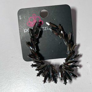 NWOT Paparazzi Gun Metal Rhinestone Ear Hugger Pierced Earrings